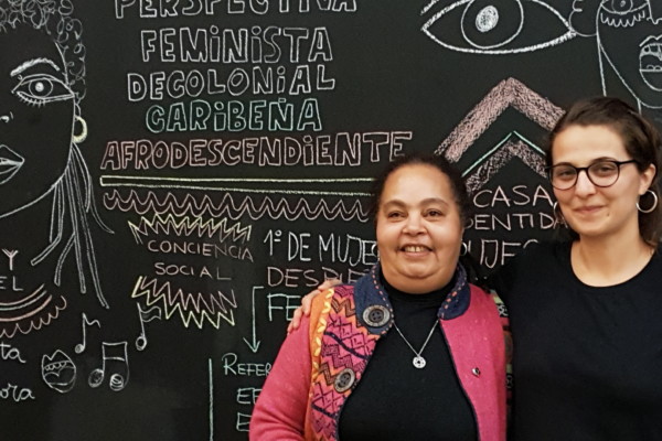 Mural sobre la ponencia de Ochy Curiel