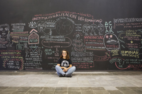 Mural sobre la ponencia de Ochy Curiel